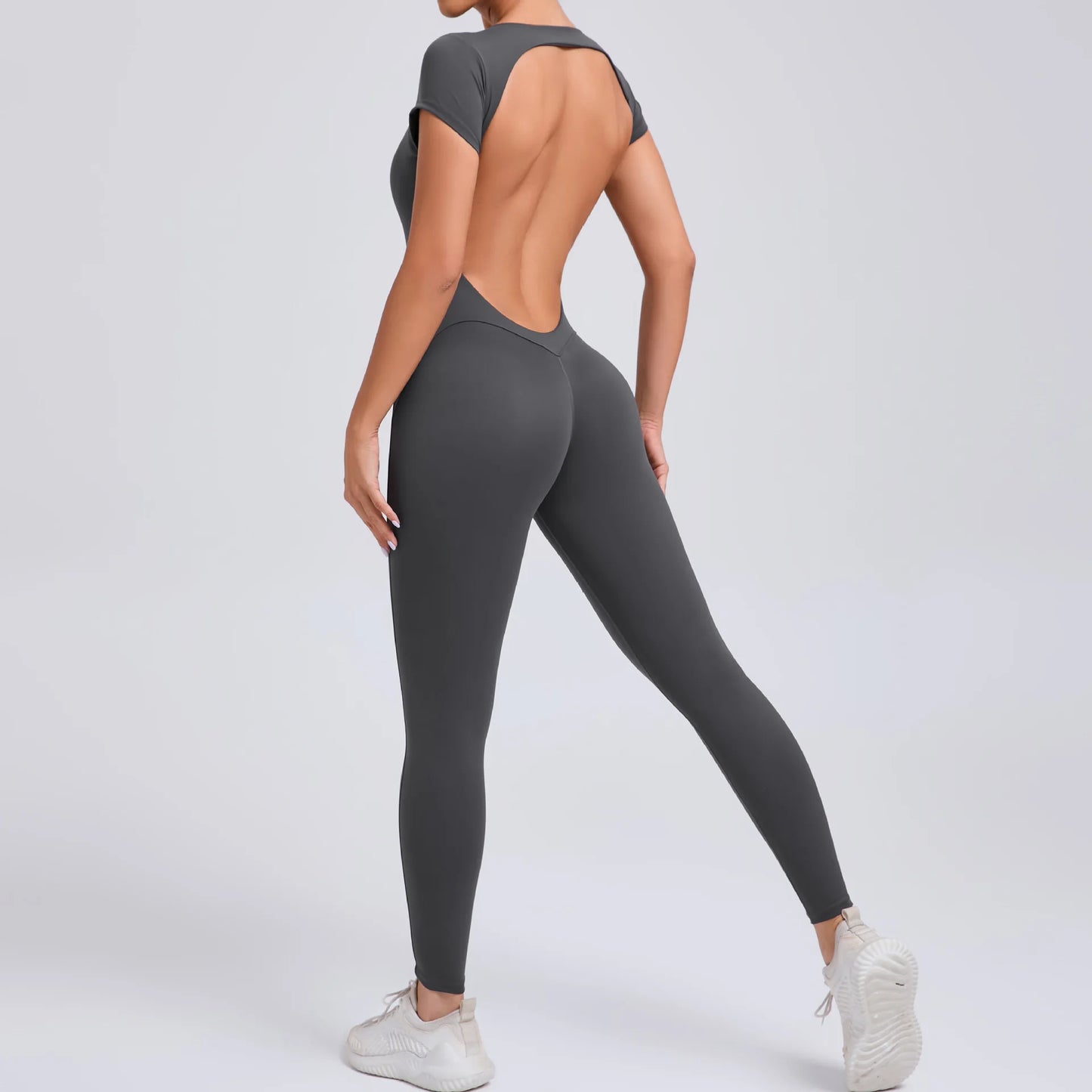COZOKCN Women's Yoga Jumpsuit One-Piece Open Back Slim Fit