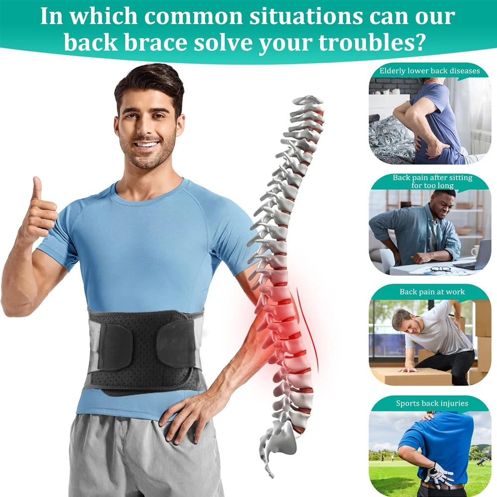 Back Brace for Lower Back Pain Relief,Herniated Disc,Breathable Back Support Belt for Men Women,Lumbar Support Belt for Arthriti