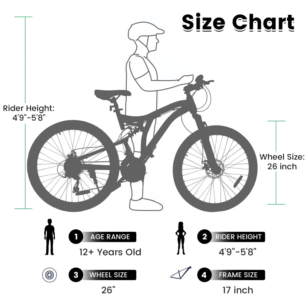 Full Suspension Mountain Bike With Alloy Frame And Disc Brakes