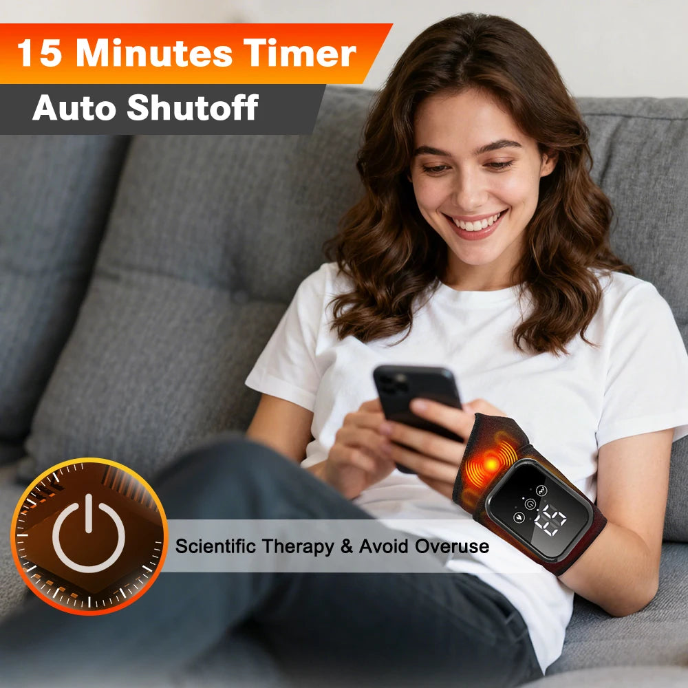 Agdoad Electric Heating Wrist Massager With Vibration Carpal Relief