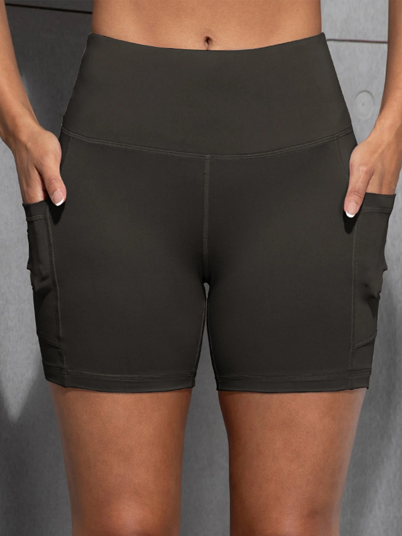 CHRLEISURE Yoga Shorts Pockets High Waist Butt Lifting Fitness