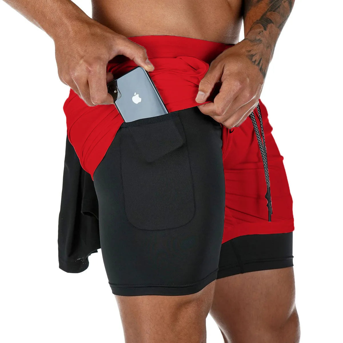 WYHYAYE Men 2 In 1 Quick Dry Running Shorts