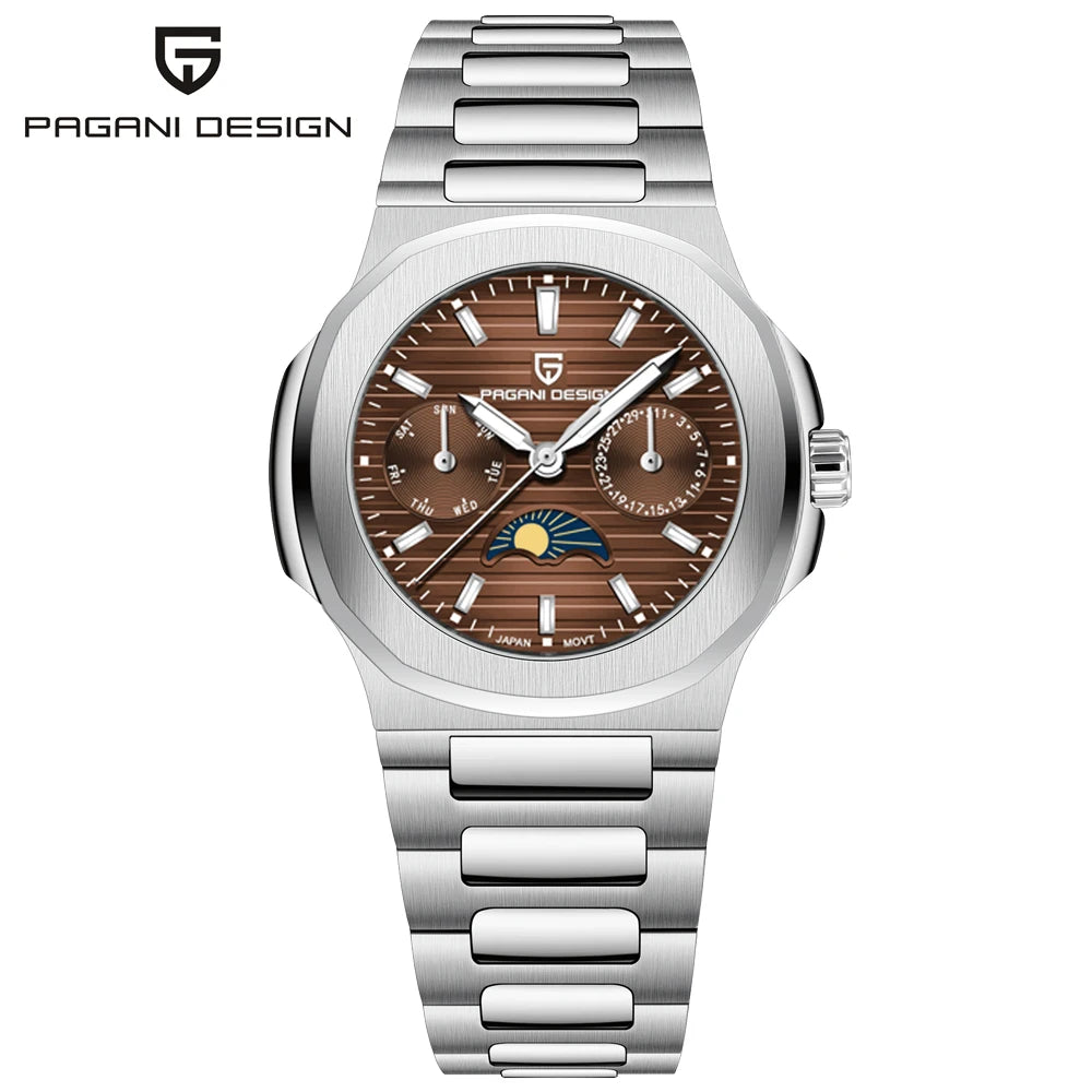 Pagani Design Womens Sapphire Quartz Watch Stainless Steel Bracelet