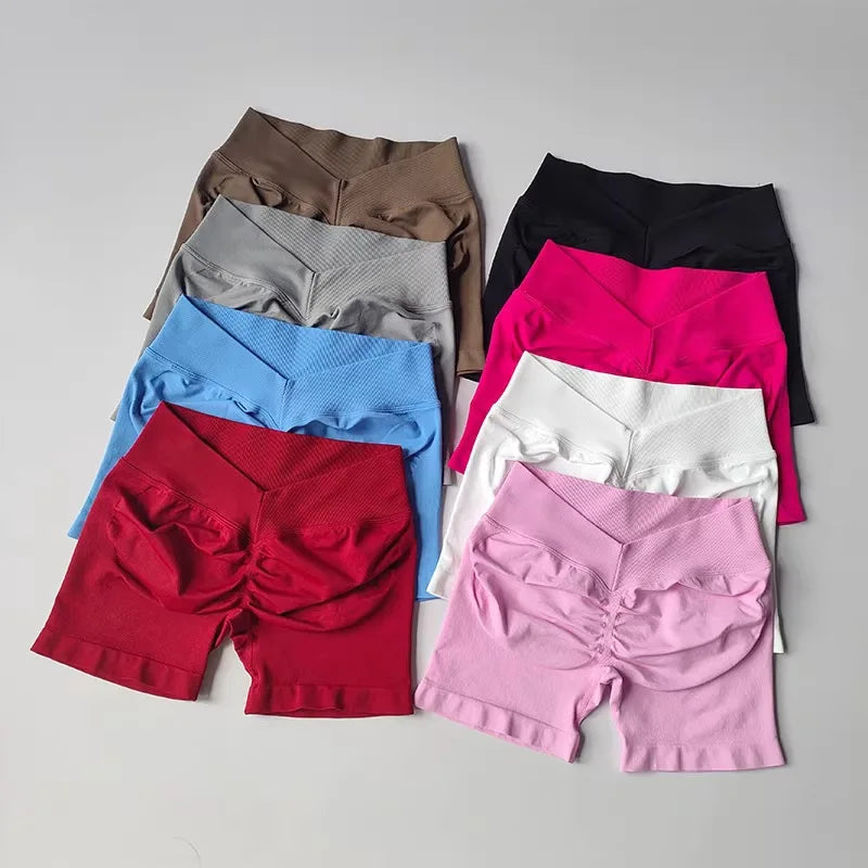 European American Butt Lifting Shorts Back V Waist Fitness