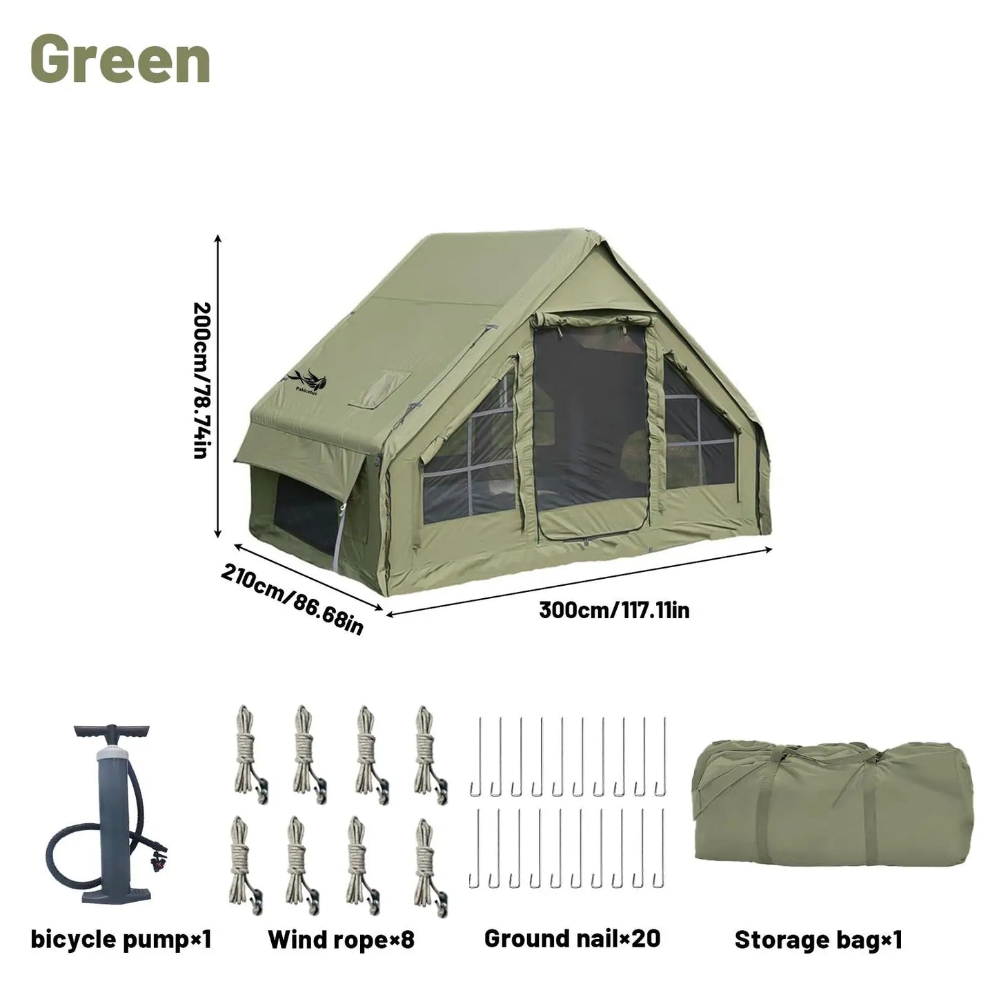 Pakicetus Inflatable Camping Tent With Quick Setup Frame Stove Jack