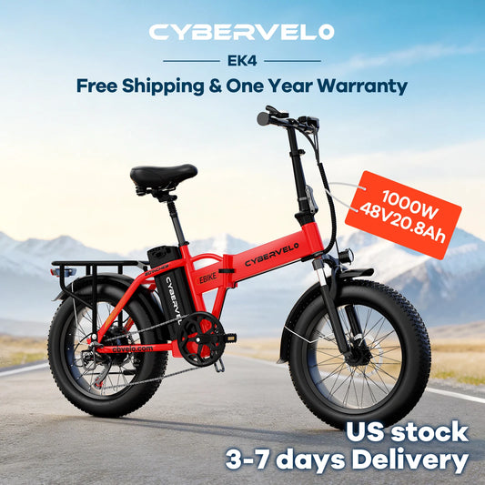 CYBERVELO EK4 1000W Folding Electric Bike 48V Battery