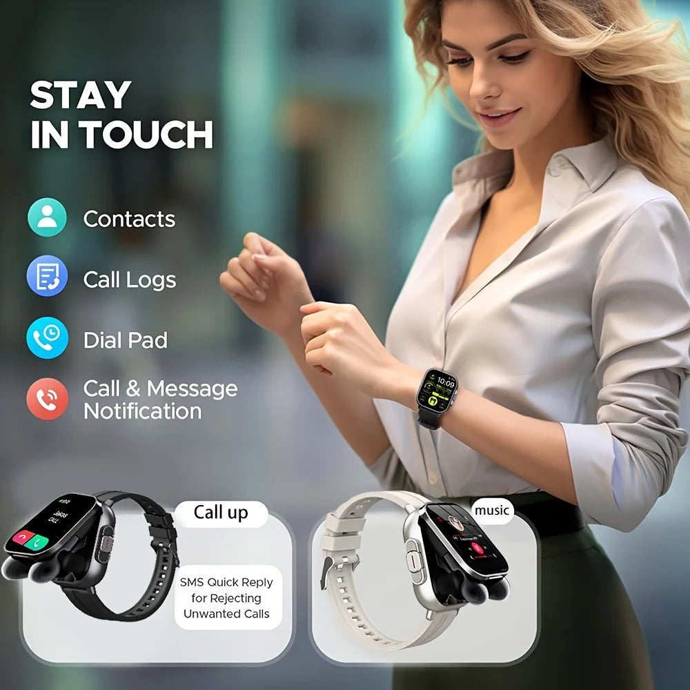 ERUN Two In One Smartwatch With Earbuds And Fitness Tracking
