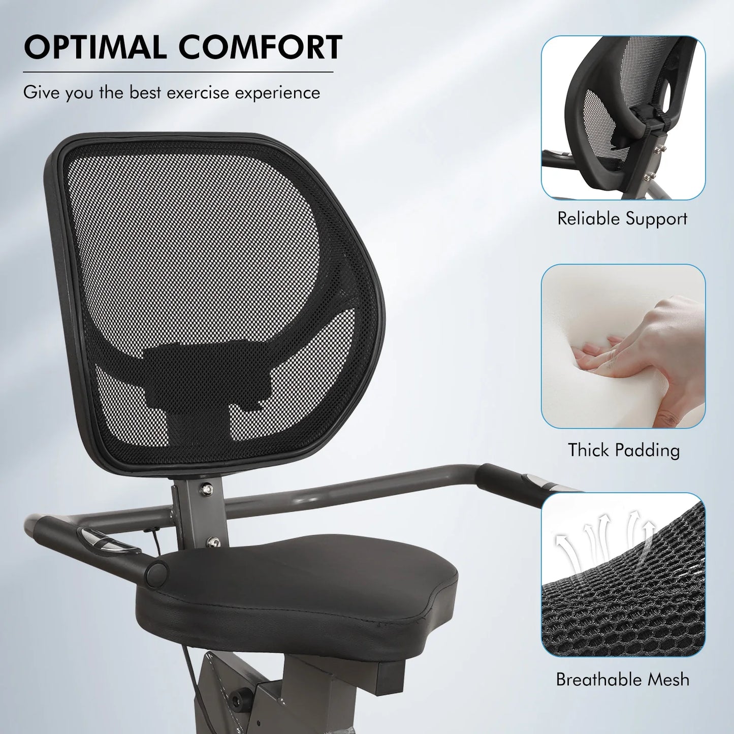 Sturdy Quiet Recumbent Exercise Bike With 8 Levels Home Use