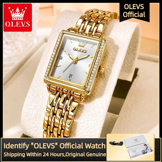 OLEVS Women's Diamond Watch Luxury Elegant Stainless Steel Quartz