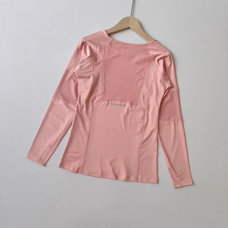 Women's Slim Fit Long Sleeve Yoga Top Quick Dry Breathable