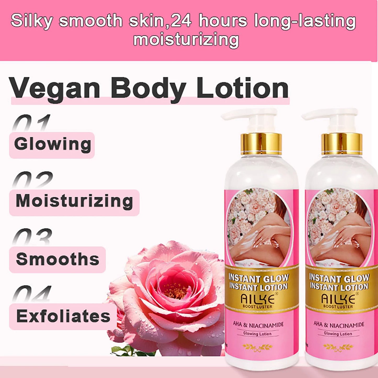 AILKE Floral Body Lotion Brightening Moisturizer For All Skin Types