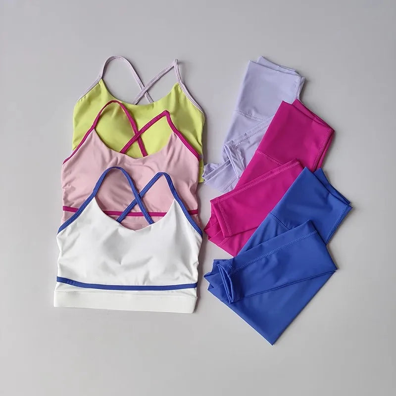 Women's Yoga Set 2 Piece High Waist Leggings Sports Bra