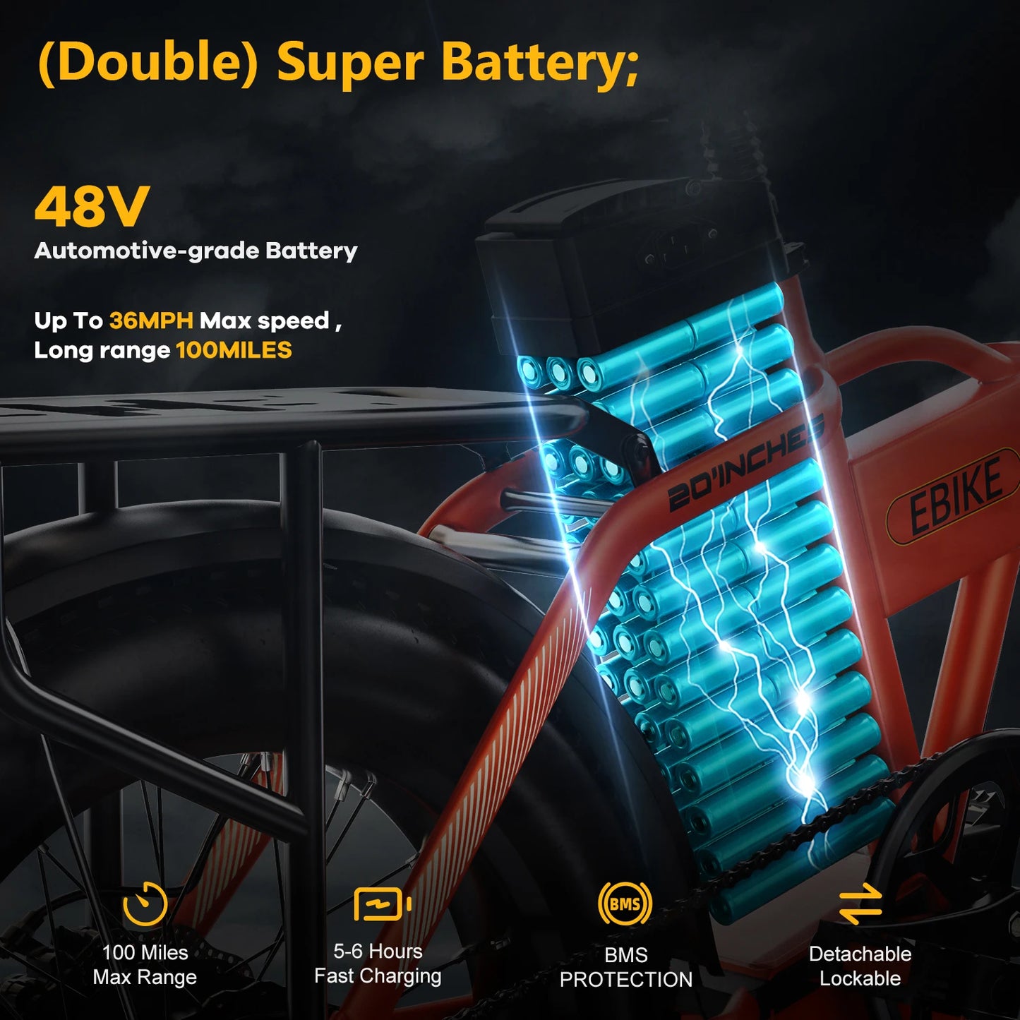 CYBERVELO EK4 1000W Folding Electric Bike 48V Battery