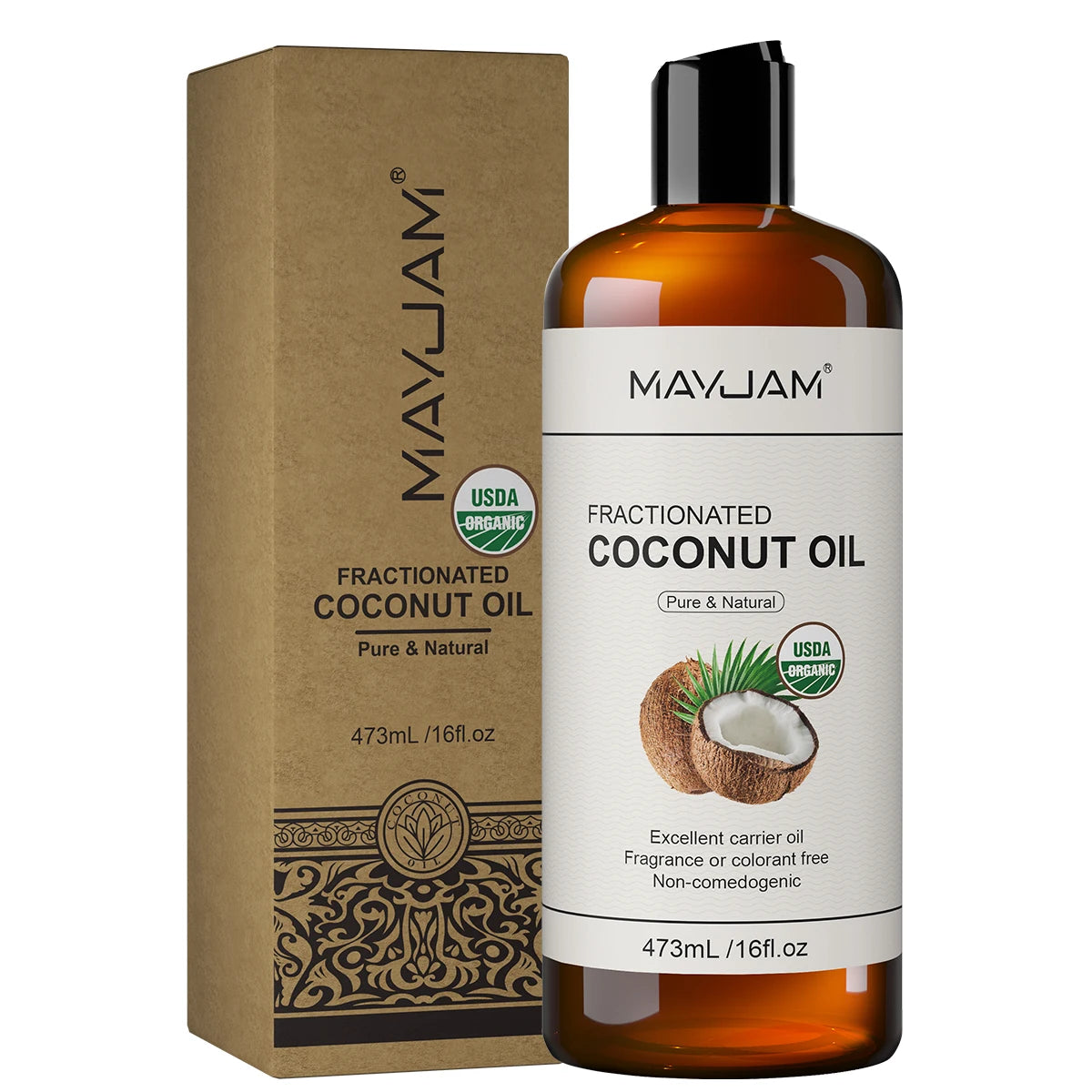 MAYJAM Pure Organic Castor Oil and Fractionated Coconut Oil