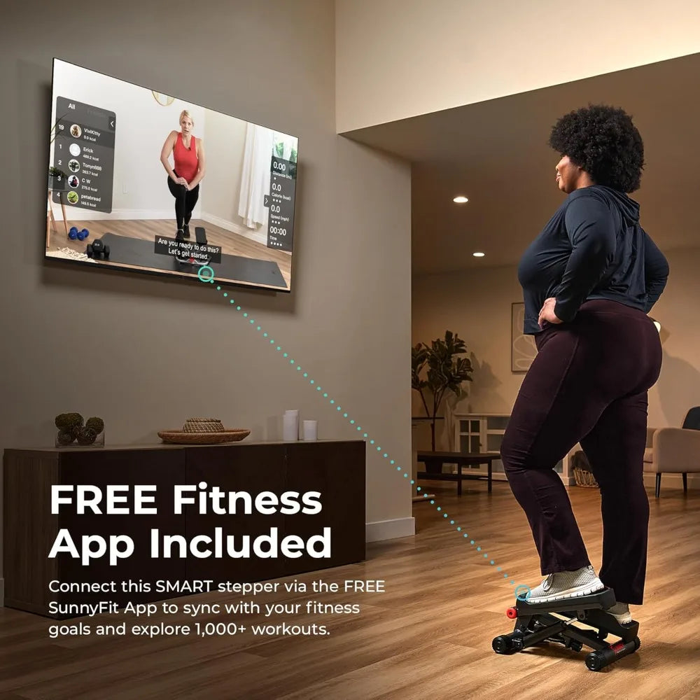 Sunny Health Fitness Mini Stepper With Resistance Bands