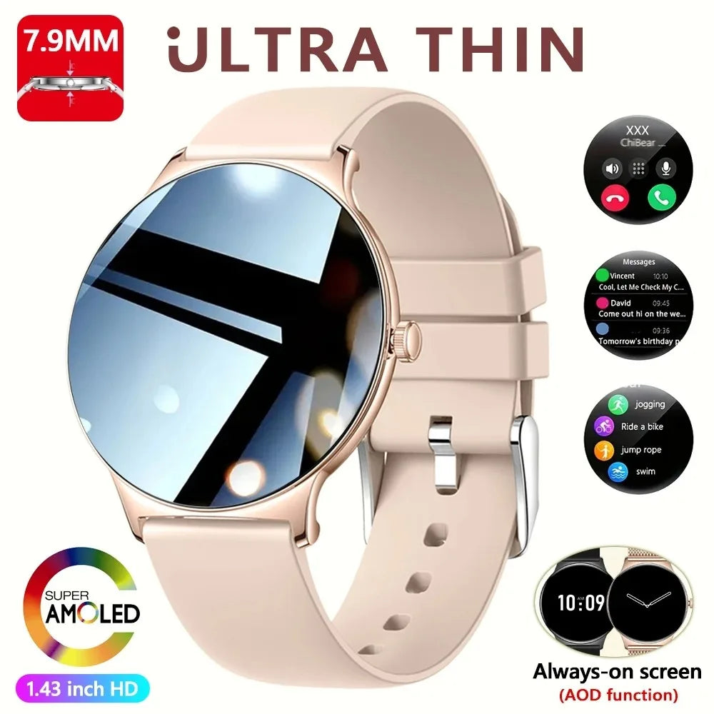 Hiwego Women Ultra Thin Smart Watch With Always On Display