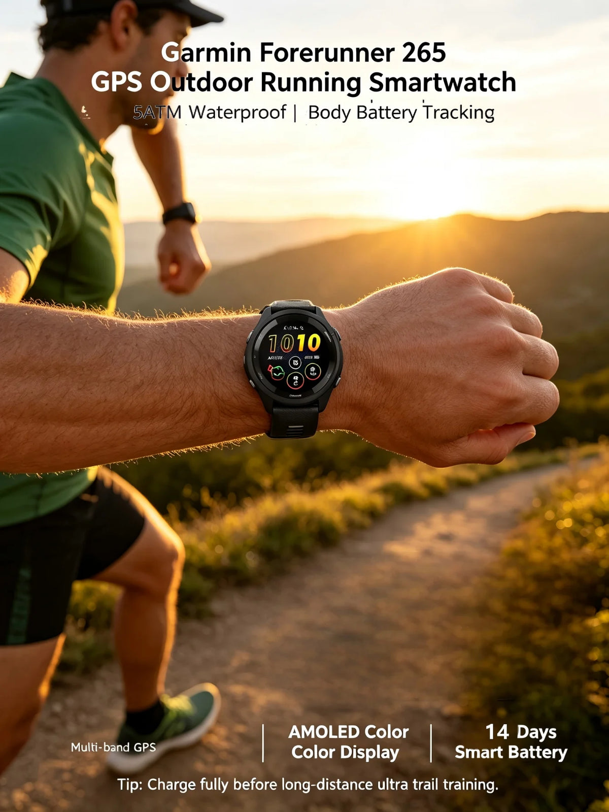 Garmin Forerunner 265 GPS Smartwatch With Health And Fitness Tracking