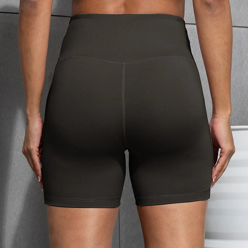 CHRLEISURE Yoga Shorts Pockets High Waist Butt Lifting Fitness