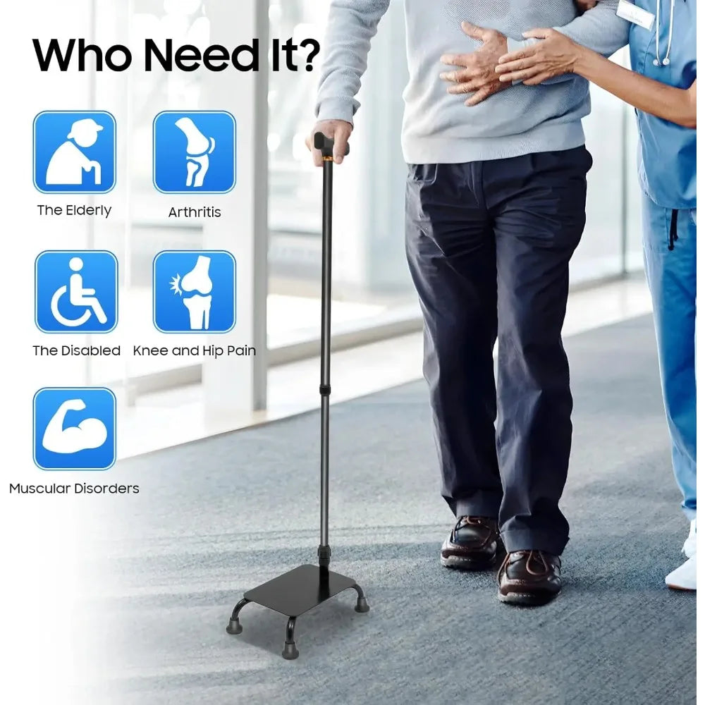 Stair Climbing Assist Cane Four Leg Anti Slip Aluminum Alloy