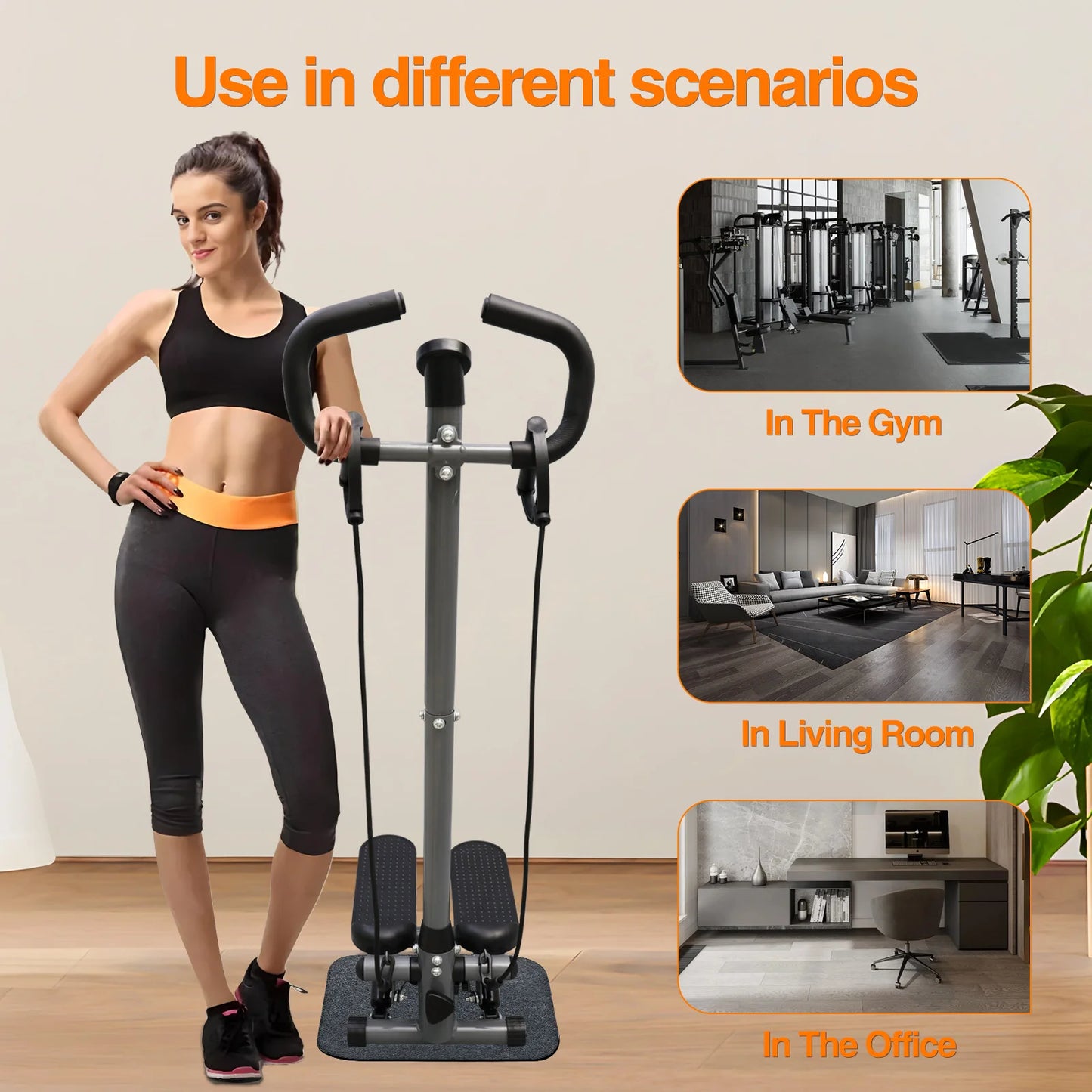 NON Exercise Stepper Machine with LCD Monitor for Home Gym