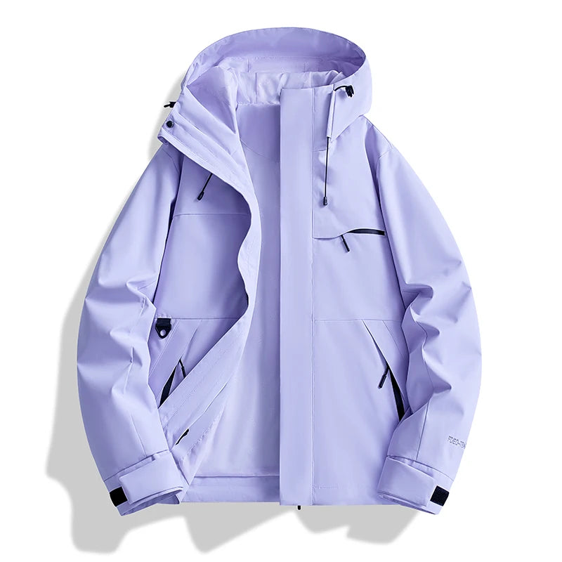 Waterproof Hooded Hiking Jacket for Women Outdoor Sports Trekking