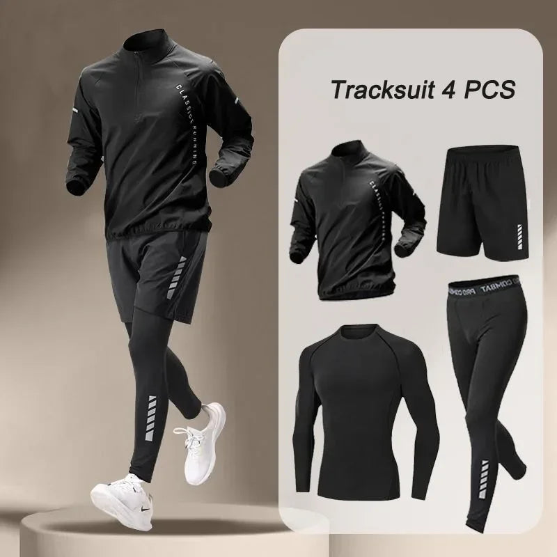 Unisex Quick Dry Running Jacket And Pants Set For Outdoors