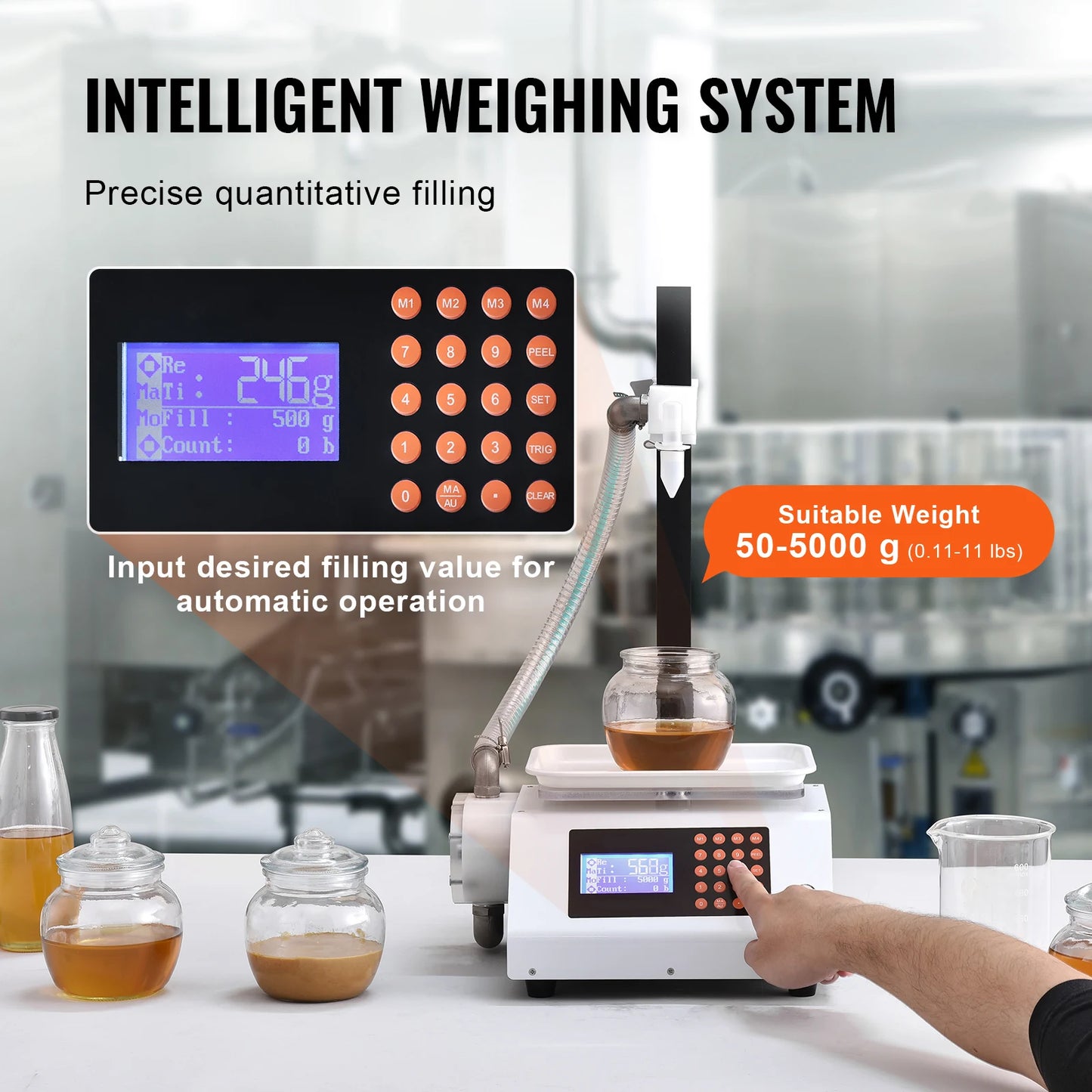 SucceBuy Automatic Liquid Filling Machine With Gear Pump Digital Control