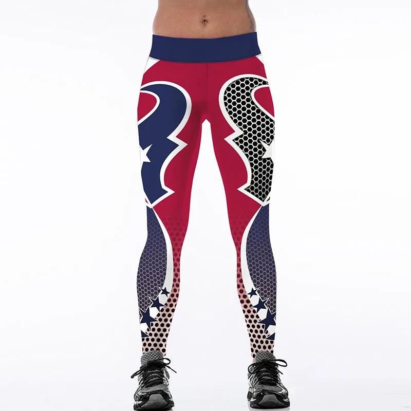 Junxi Wan 3D Cat Print Leggings Women High Waist Fitness