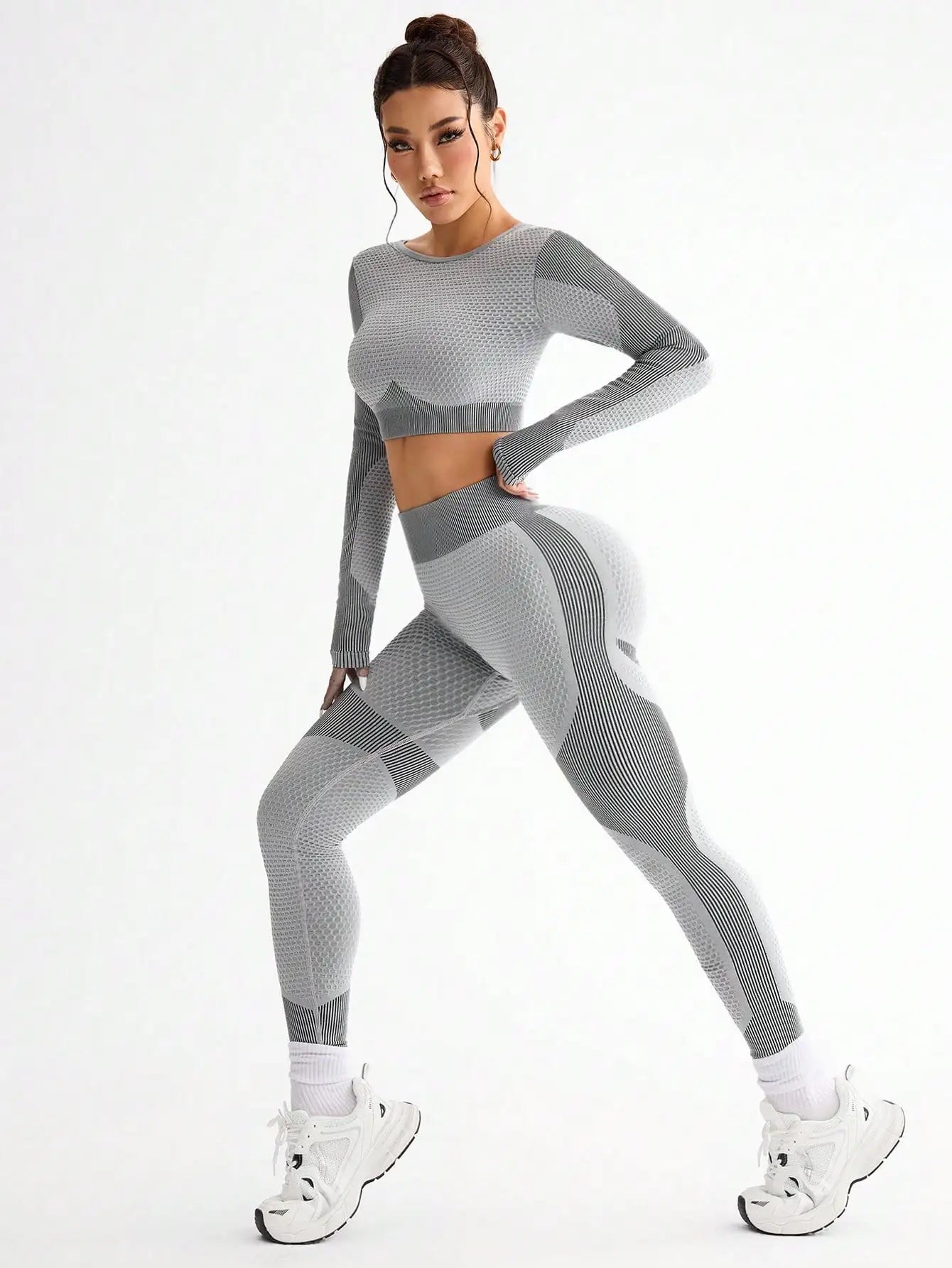 Ovesport CN Women's Running Tight Breathable Seamless Yoga Suit