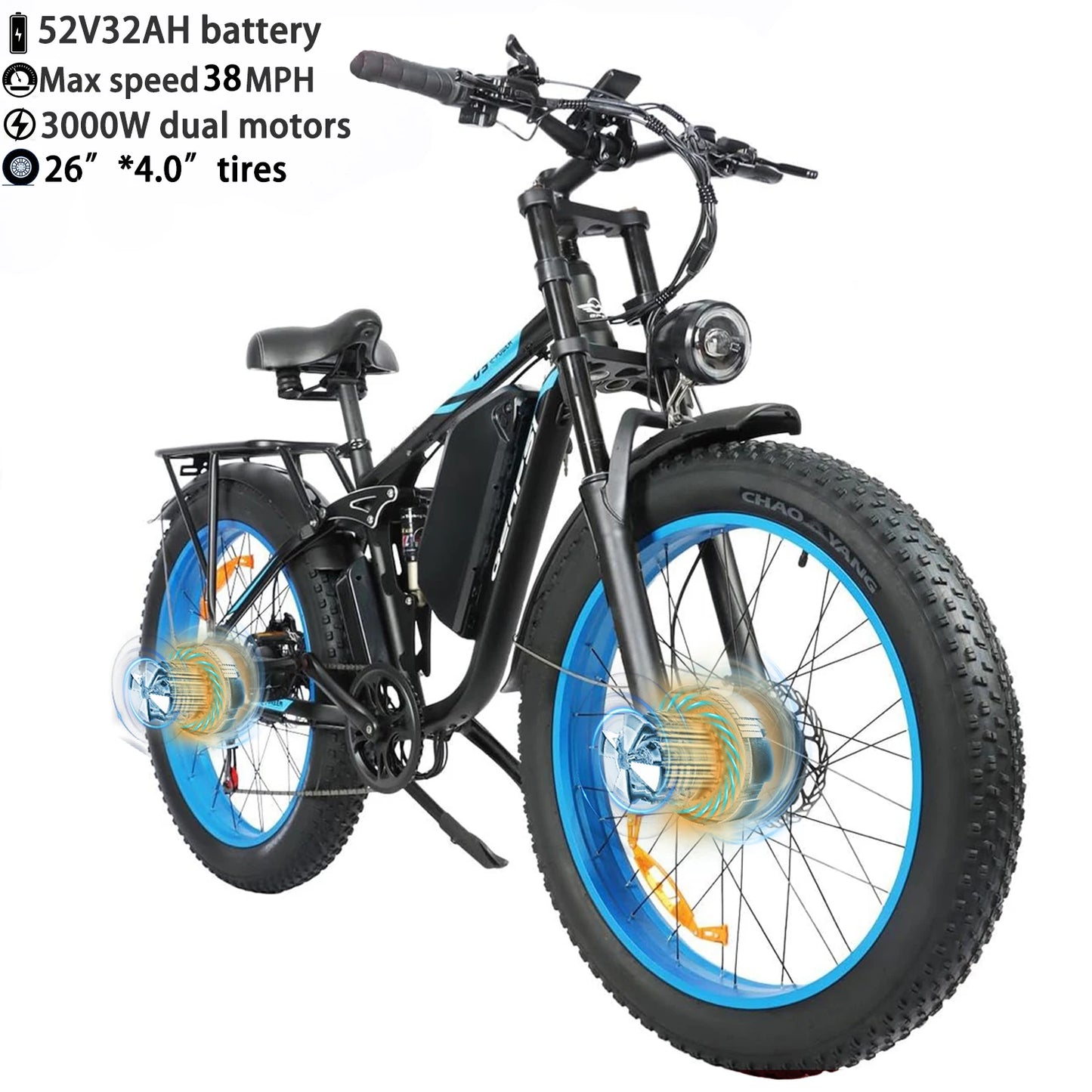 Baolujie Peak Power Electric Bicycle 1500W 3000W 5000W E Bike