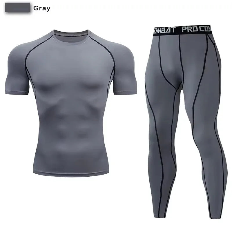 Men Compression Sportswear Set Two Piece Tracksuit