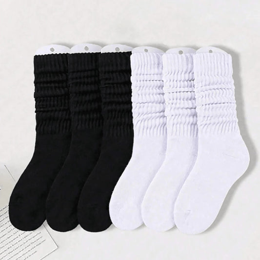 Women's Slouch Knit Socks Six Pairs Pack Winter Casual Crew