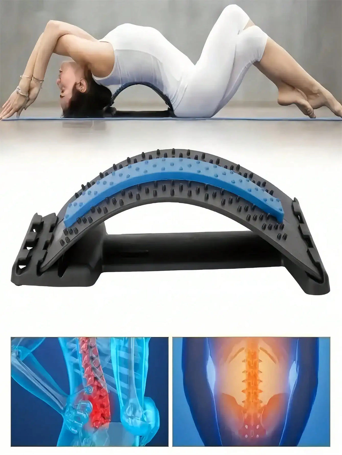 Adjustable Back Stretcher For Cervical Traction And Waist Support