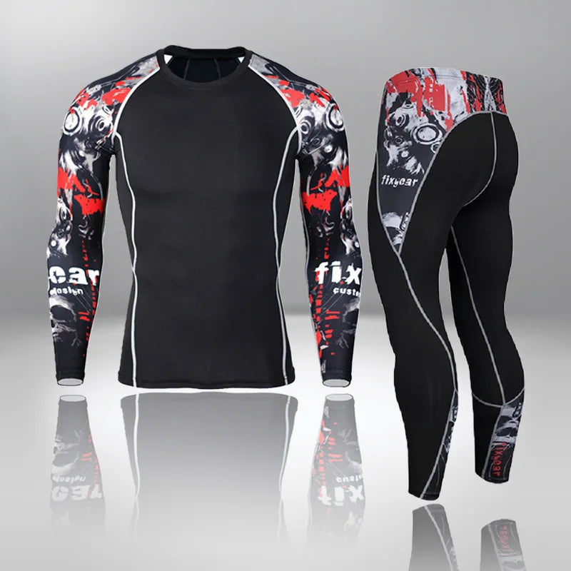 DaFeiBang Men's Thermal Underwear Set Compression Quick Dry