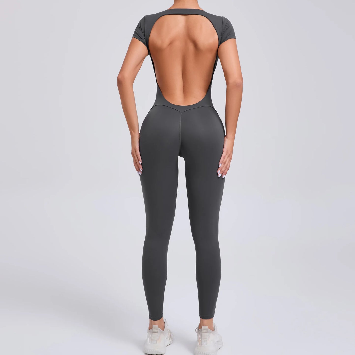 COZOKCN Women's Yoga Jumpsuit One-Piece Open Back Slim Fit