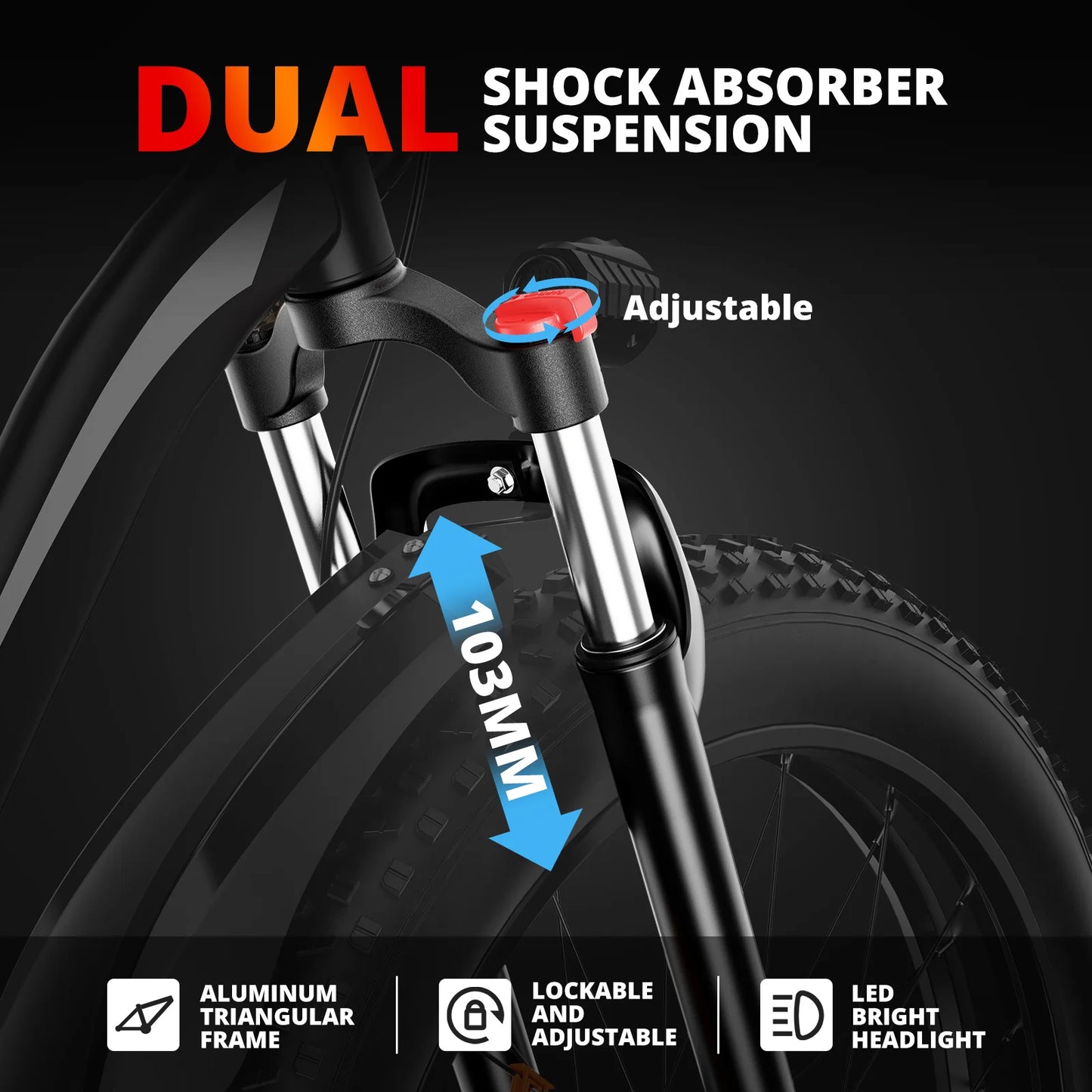 AMYET EB26 Electric Fat Tire Bike 1500W 48V 15Ah 31mph