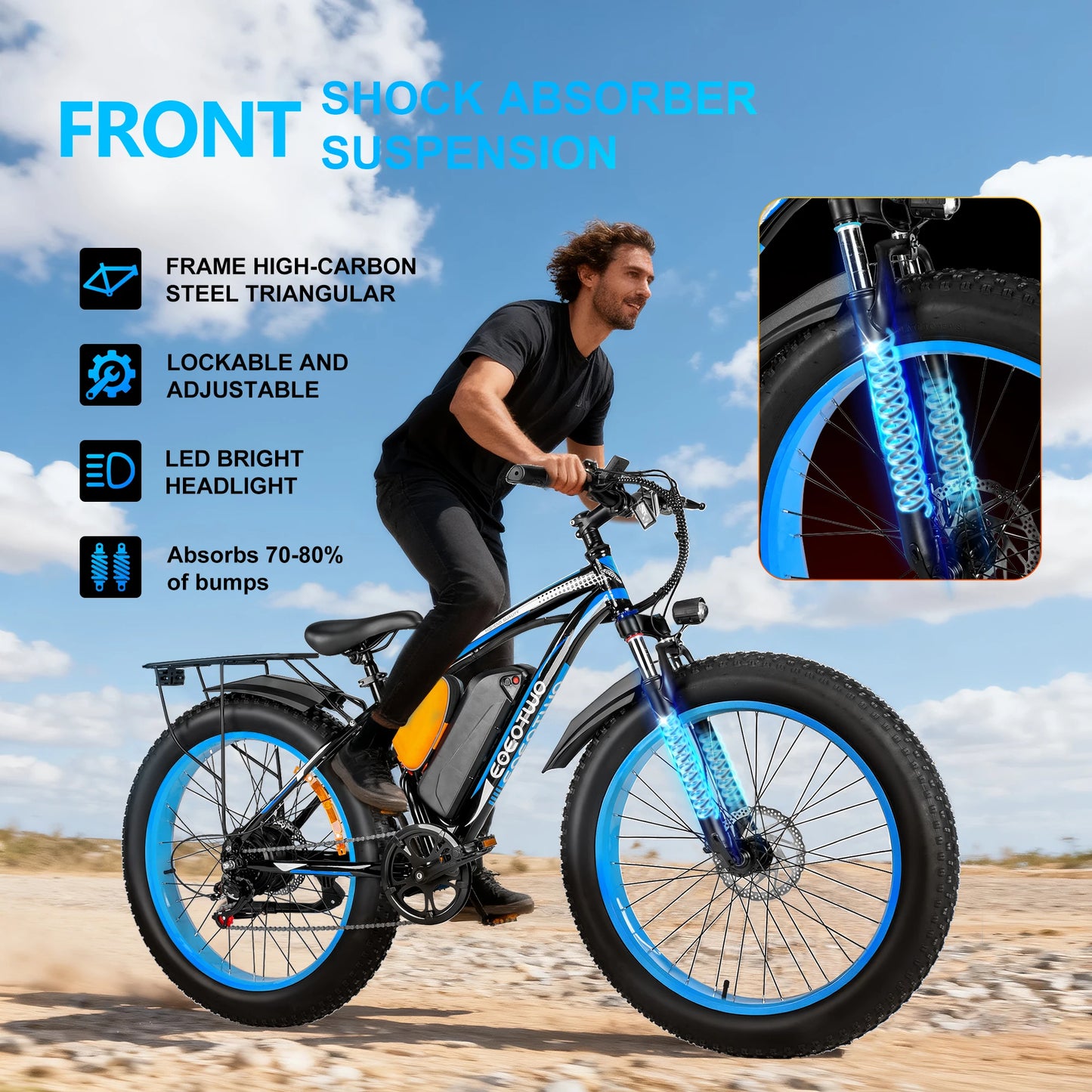 EOEOTWO Electric Fat Tire Ebike 1500W 960Wh Battery