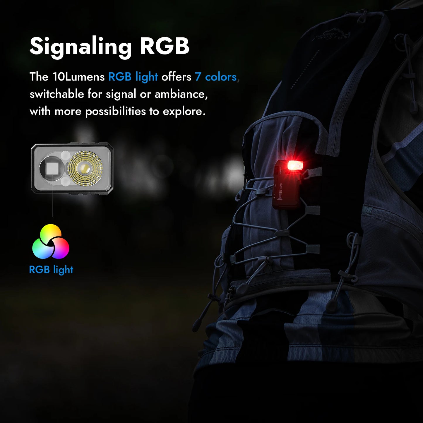 WUBEN G5 Rechargeable EDC Flashlight RGB Dual Light Sources