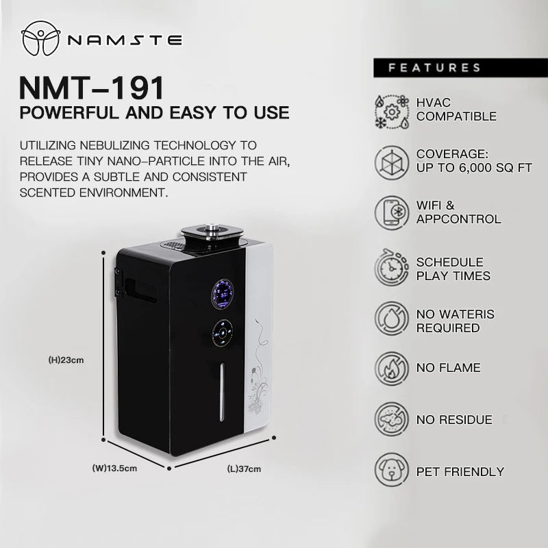 Namste 3000m³ Commercial Aroma Diffuser Hotel Diffuser Fragrance Advanced Automatic Timing Fragrance Machine WiFi Control