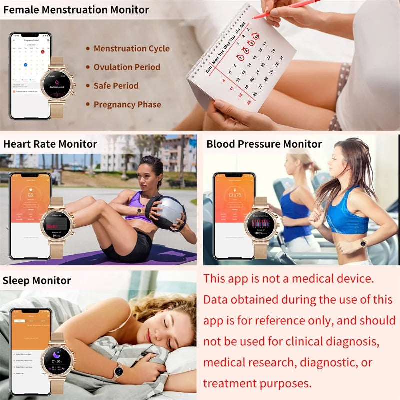 INNOFOVO Ladies Smartwatch With Calls And Messages iPhone Android Compatible