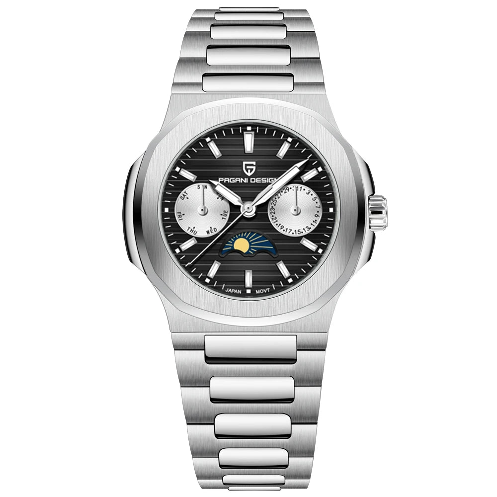Pagani Design Womens Sapphire Quartz Watch Stainless Steel Bracelet
