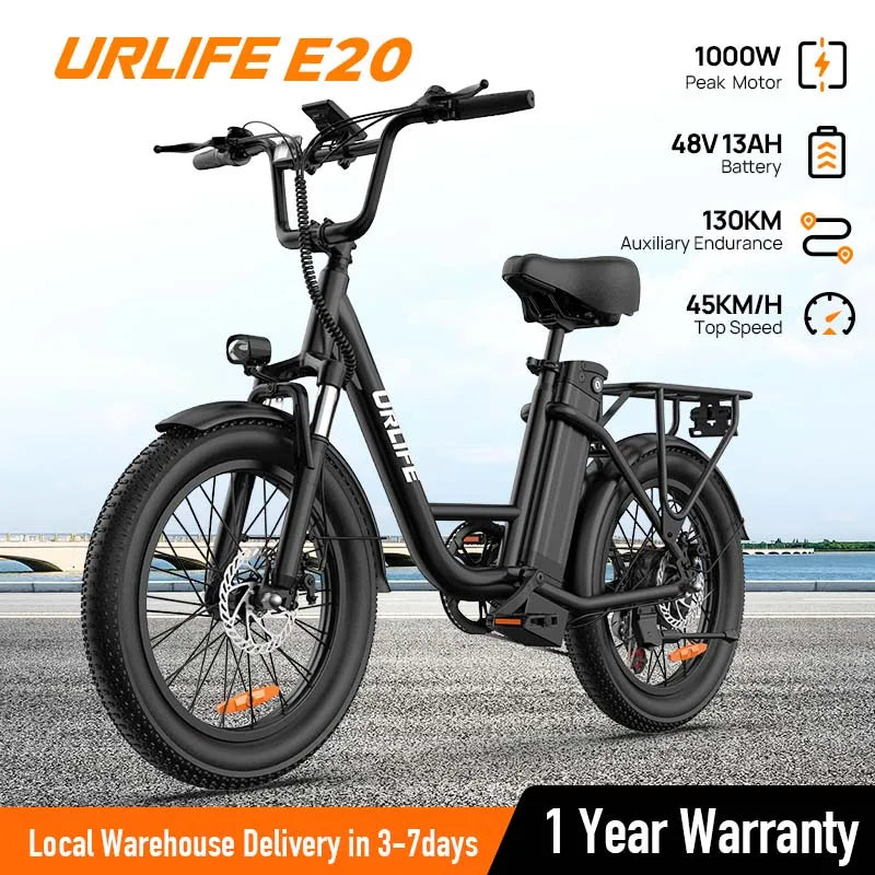 URLIFE E20 1000W Electric Fat Bike With Removable Battery