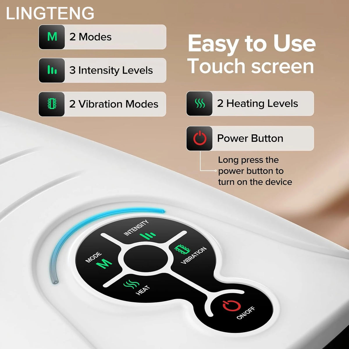 LINGTENG Heated Cordless Hand Massager for Relaxation and Pressure Relief