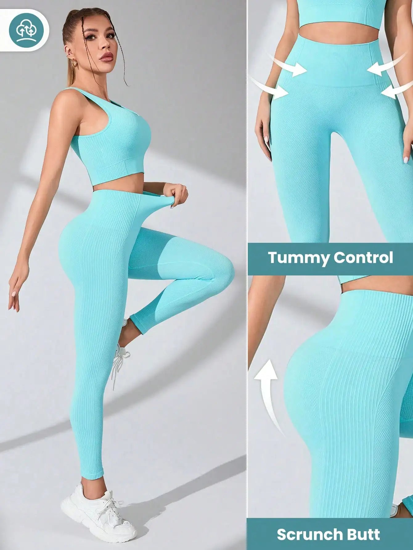 Seamless Yoga Two Piece Set Women Sports Bra And Leggings