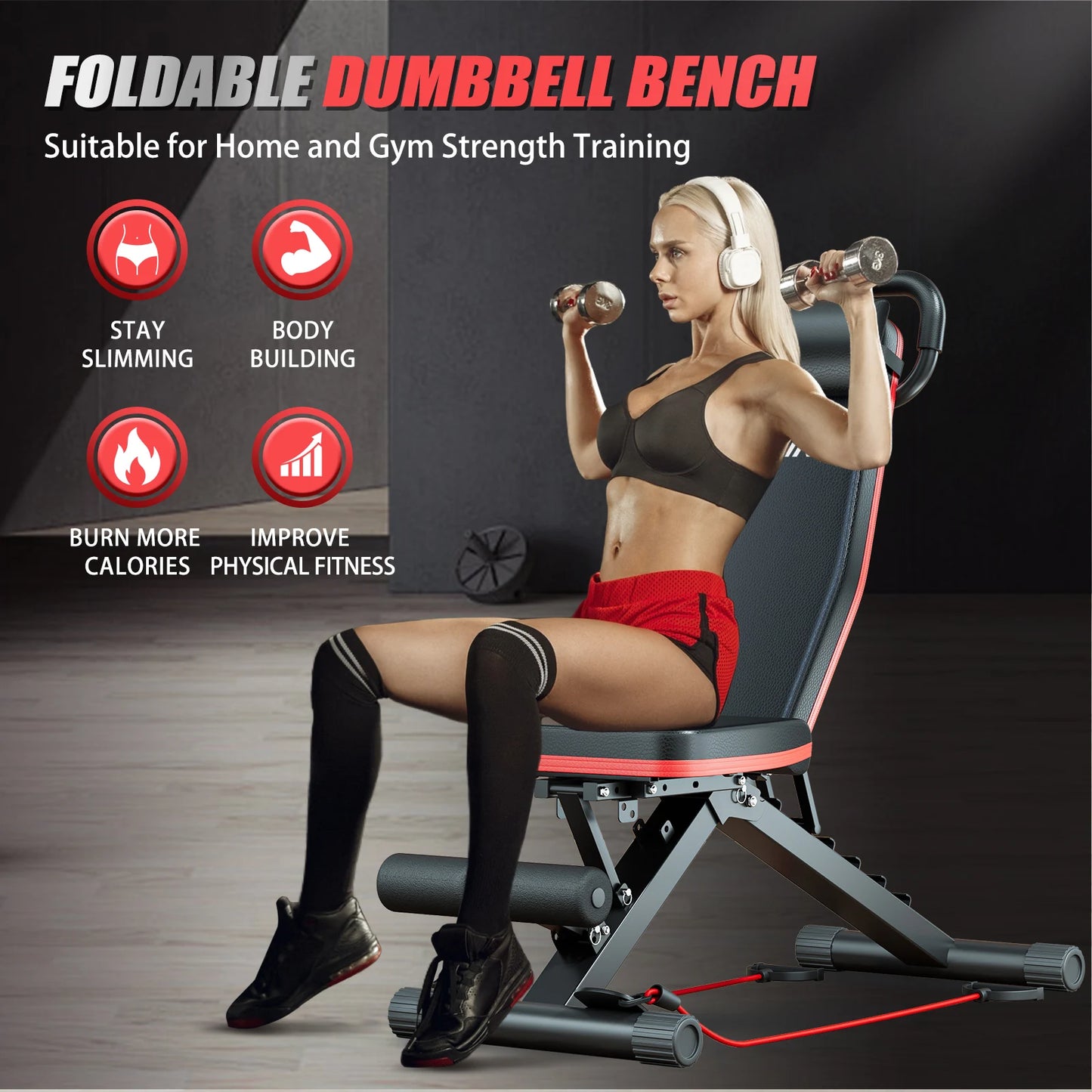 Foldable 14-in-1 Dumbbell Bench For 1000 Lbs Full Body Workout