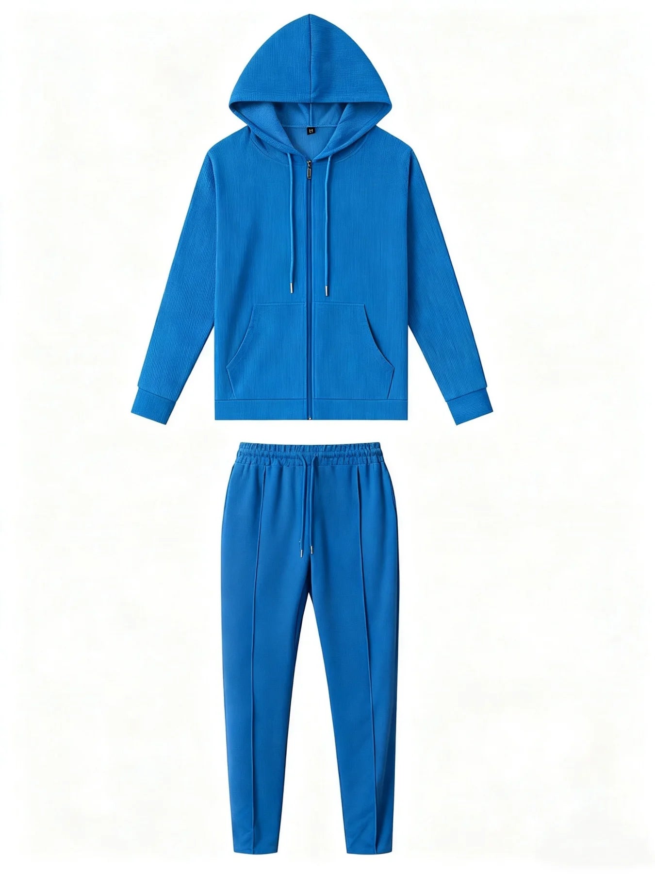 NONECN Spring Autumn Mens Waffle Tracksuit Set Hooded Jacket Pants