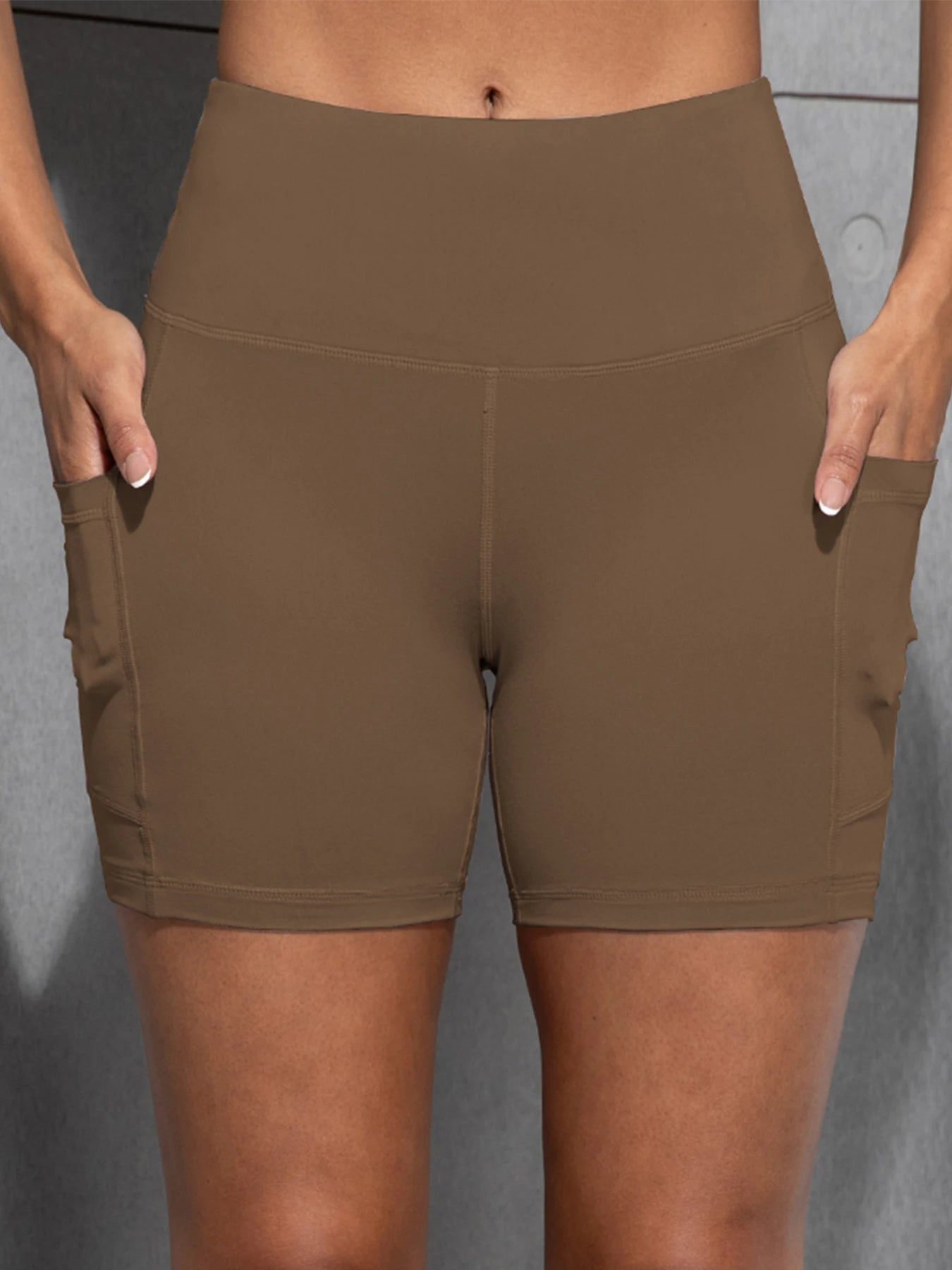 CHRLEISURE Yoga Shorts Pockets High Waist Butt Lifting Fitness