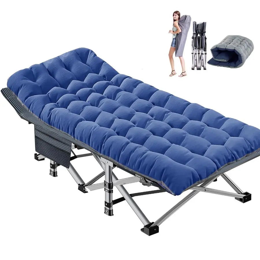 Folding Camping Cot With Mattress Heavy Duty Carry Bag
