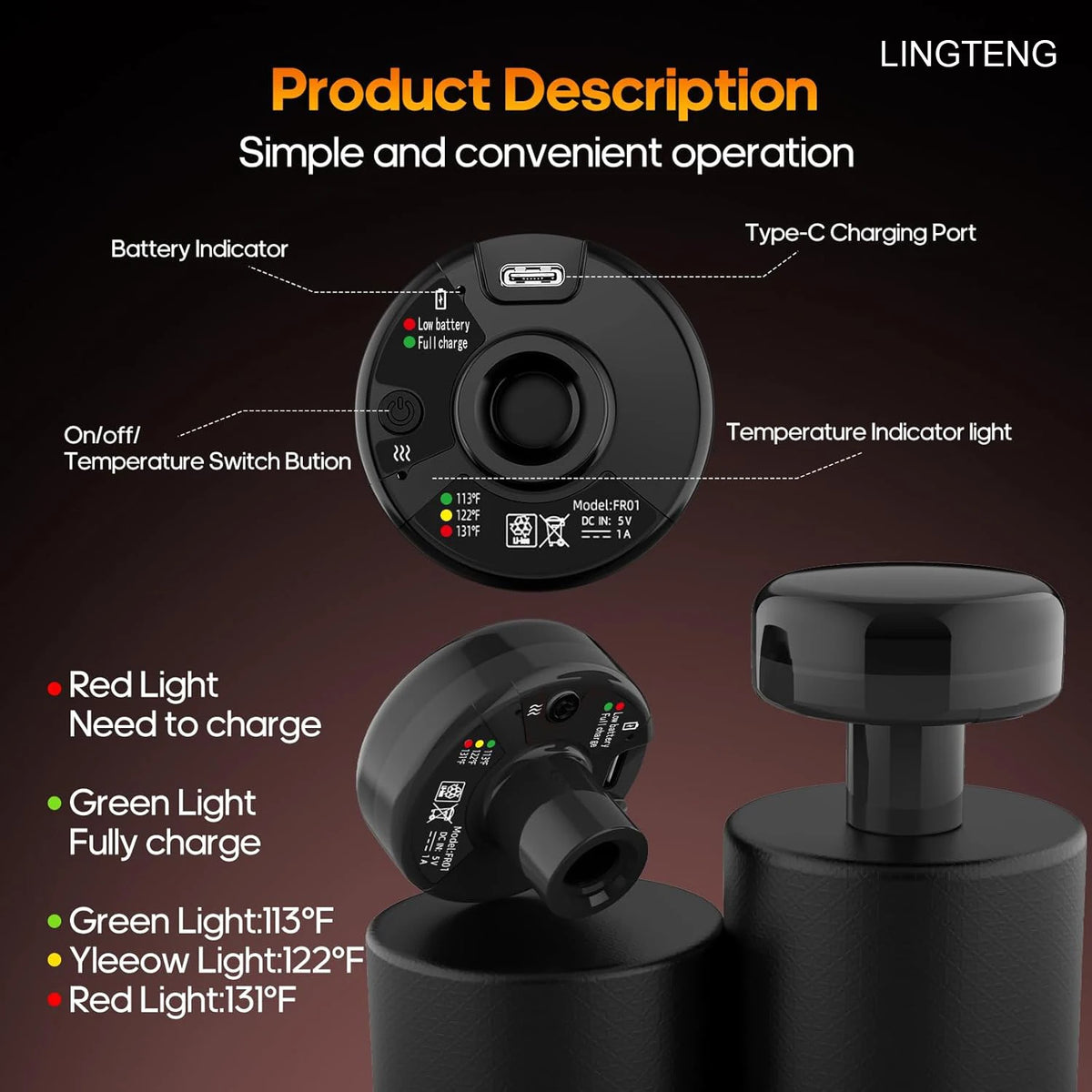 Lingteng Heating Deep Tissue Massage Gun With Seven Heads