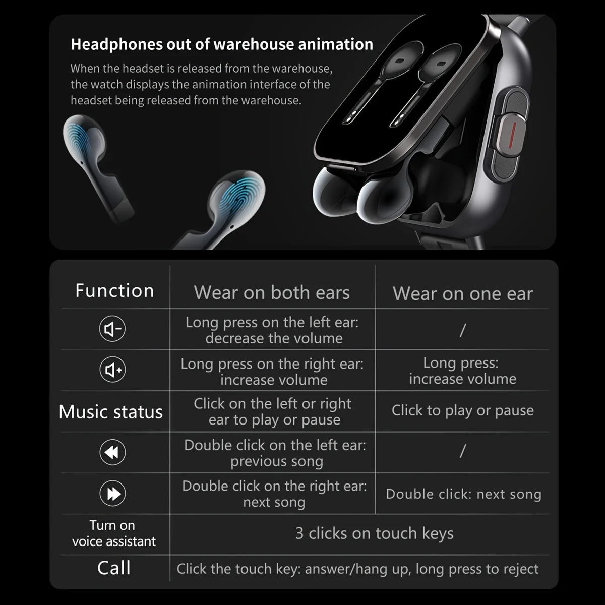 ERUN Two In One Smartwatch With Earbuds And Fitness Tracking